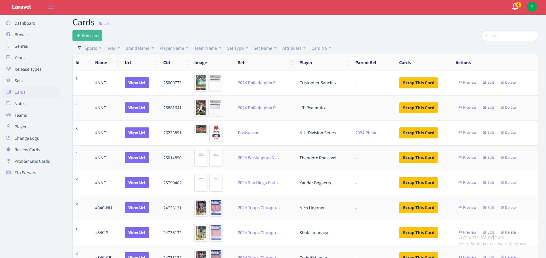 Trading Card Manager